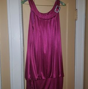 Pink Formal Satin Prom Homecoming Short Dress